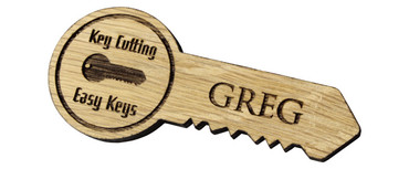 Custom shaped engraved wooden name badges - A custom shaped real wood name badge | www.namebadgesinternational.ie